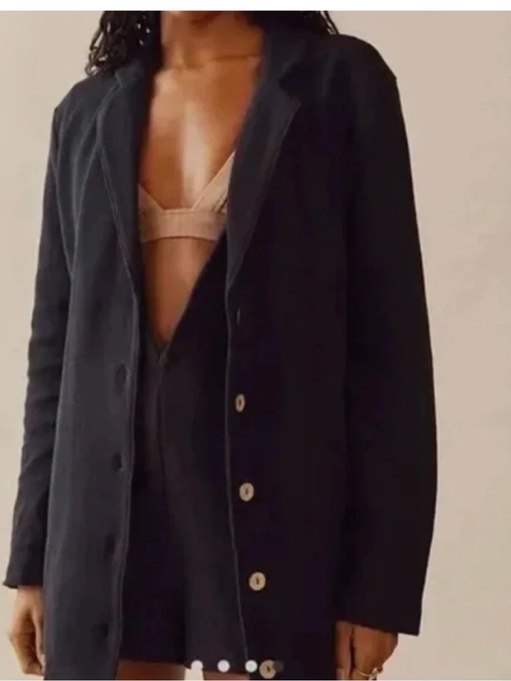Free People Fp Beach Lizzie Romper Blazer Onepiece Black